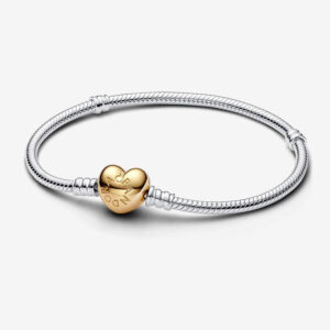 Pandora Moments Heart Clasp Snake Chain Bracelet 17 cm