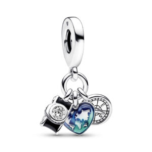 Pandora Camera, Heart & Compass Triple Dangle Charm