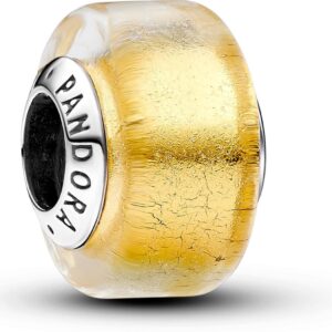 Pandora Goldfarbenes Murano-Glas Mini-Charm