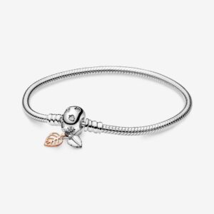 Pandora 588333CZ-17 Moments Leaves & Snake Chain Bracelet