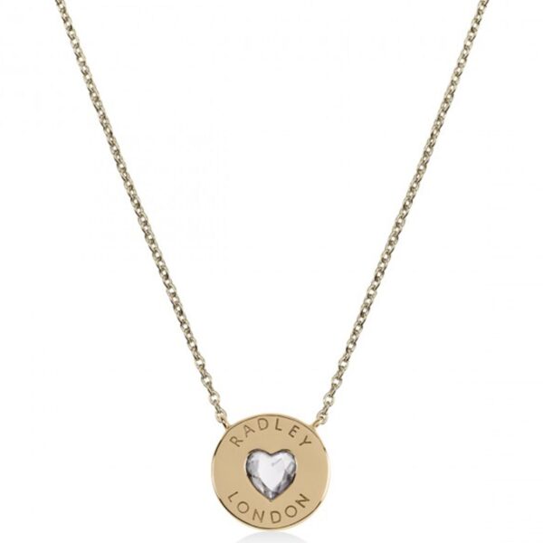 Radley Jewellery Sterling Silver 18ct Gold Plated Heart Disc Necklace RYJ2136