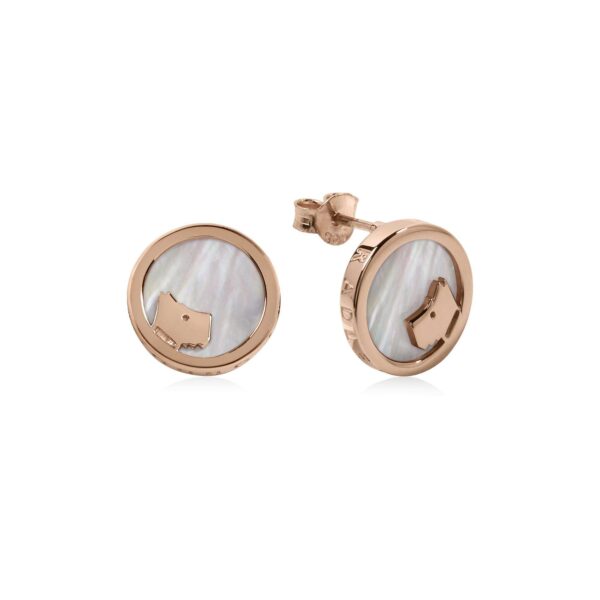 Radley Love Dog Rose Gold PVD Sterling Silver MOP Stud Earrings RYJ1068