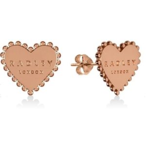 Radley Sterling Silver 18ct Rose Gold Plated Heart Stud Earrings RYJ1126